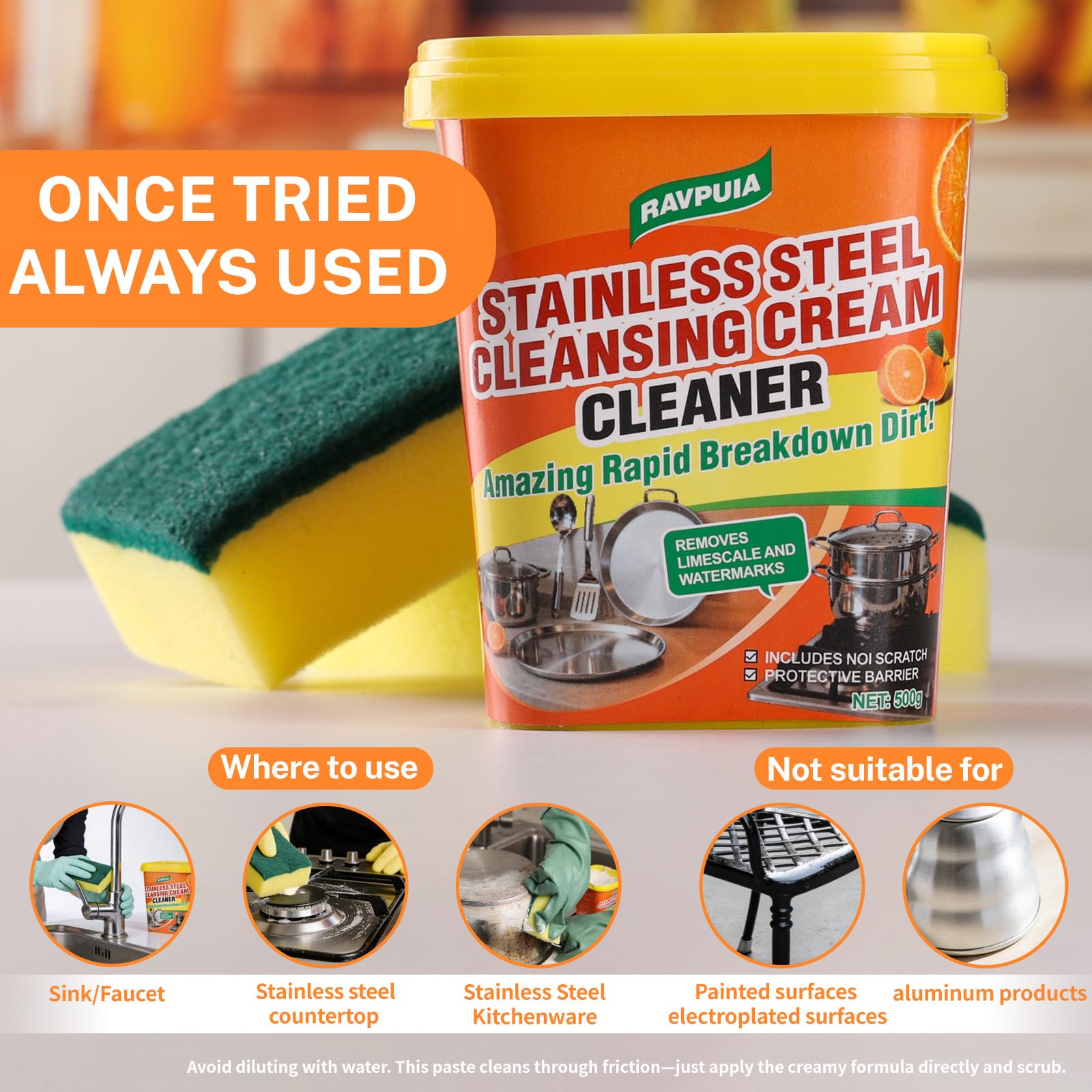 RAVPUIA glass-ceramic top cleaner leaves a smooth, smear-free surface.