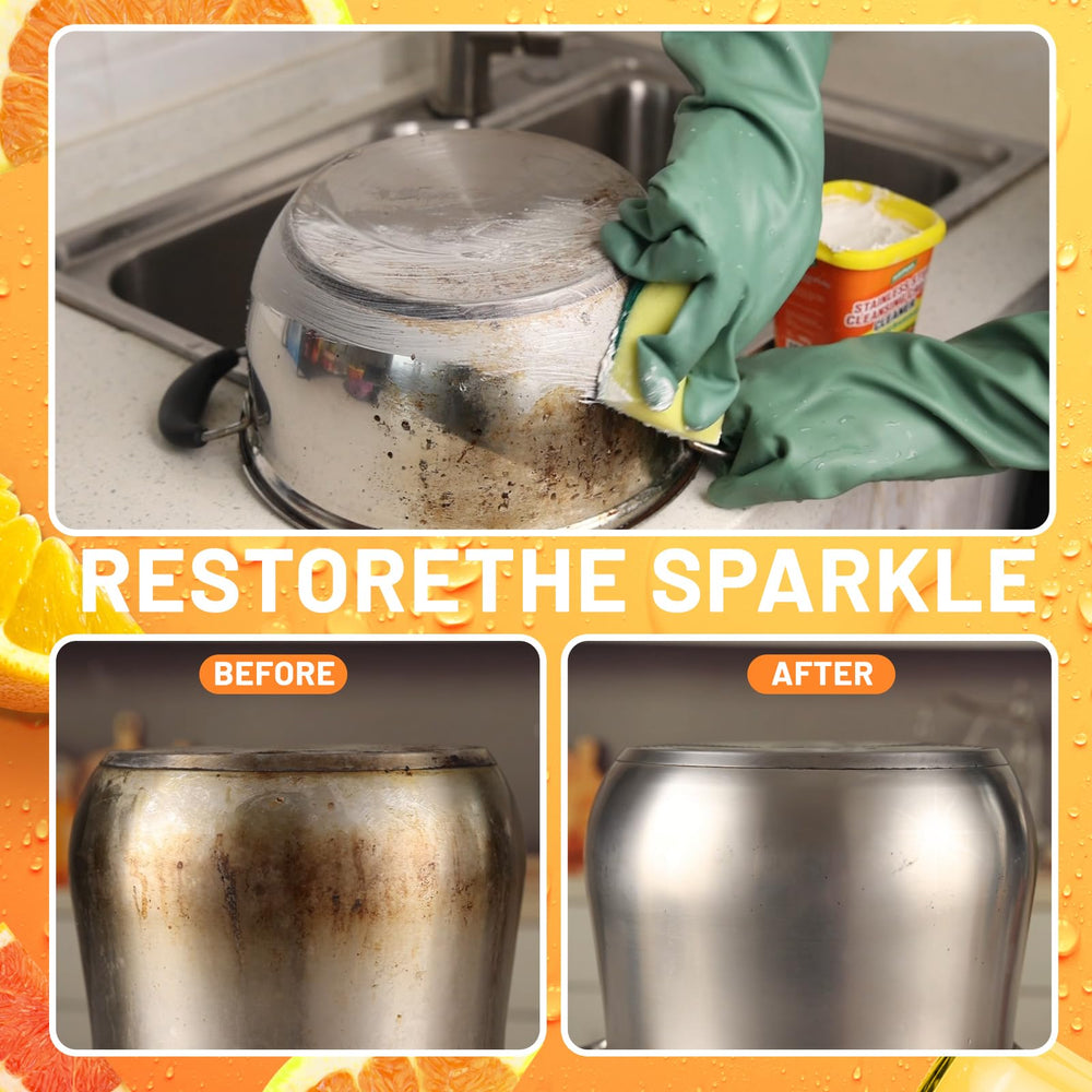 RAVPUIA paste cleans pots and pans for a streak-free shine.