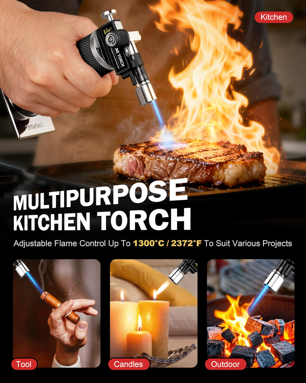 RAVS dual flame adjustment for diverse heating tasks
