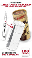 RAW Classic cones showing watermark for smooth, even burn