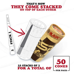 RAW Cones Classic watermarked detail promotes even burn.