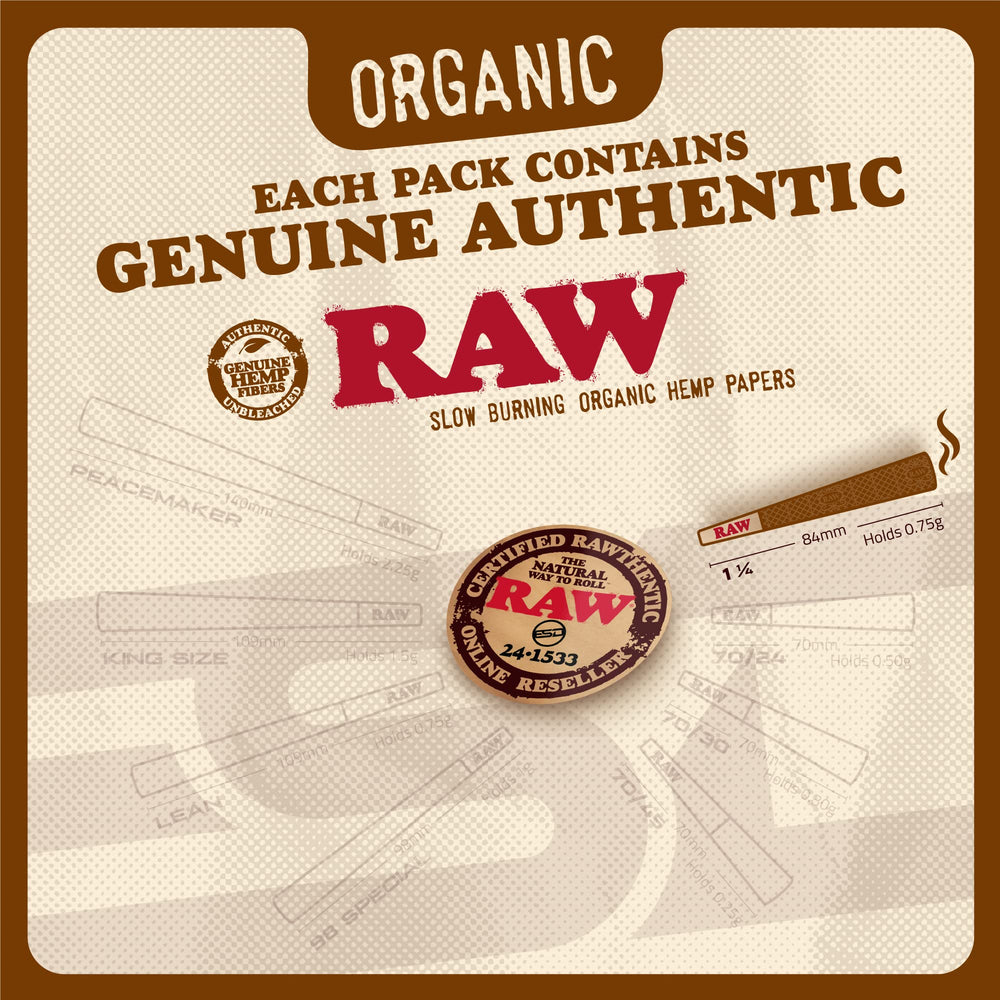 RAW packing tubes included for secure storage and mess-free filling.