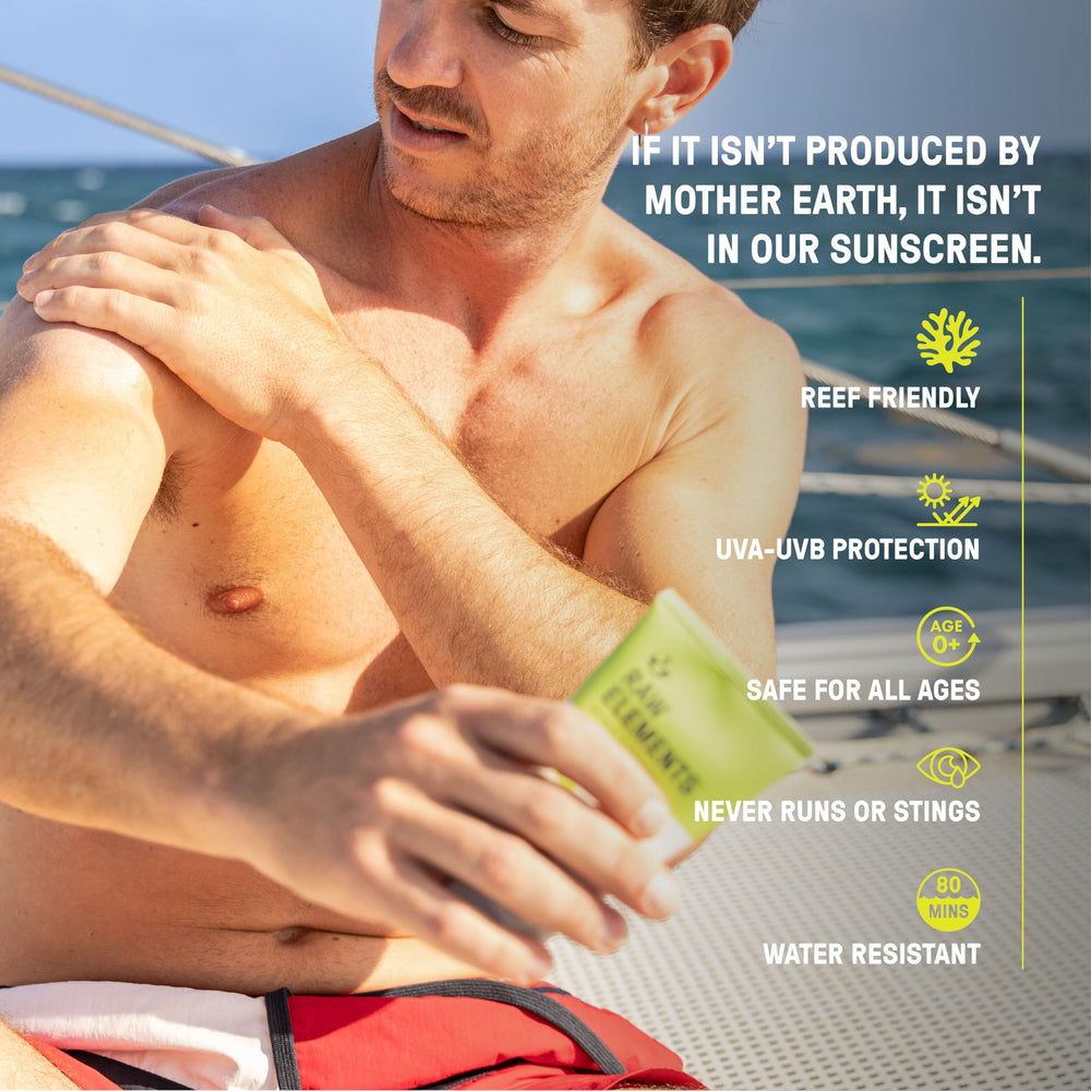 Raw Elements Bio-Resin tube highlighting sustainable packaging from sugarcane.