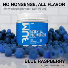 RAW Essential Pre Blue Raz mixed in shaker before gym sessions