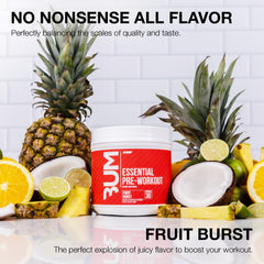 Shaker with RAW Essential Pre-Workout Fruit Burst blends smoothly.