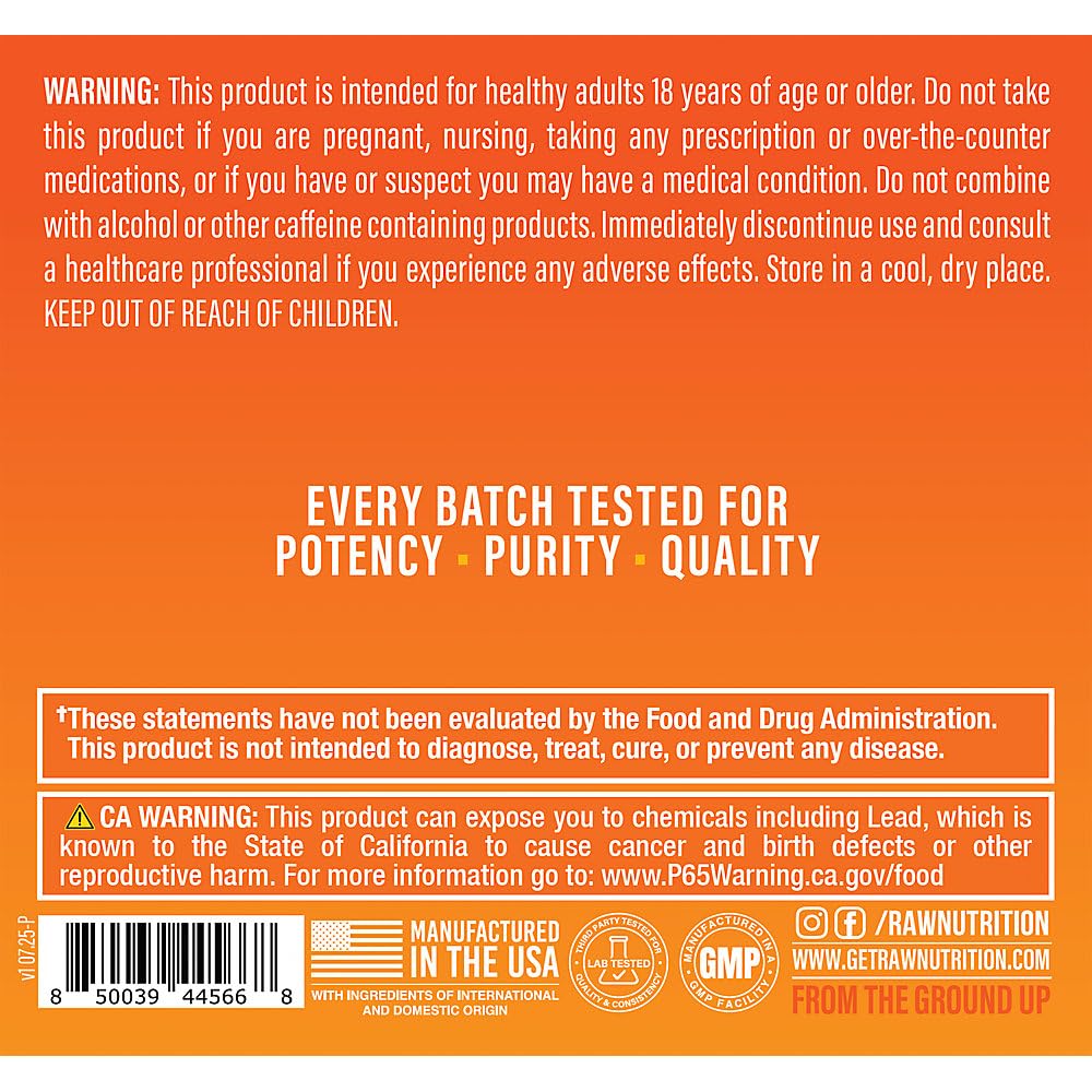 RAW Essential Pre-Workout Orange mixed drink in shaker for sustained focus.