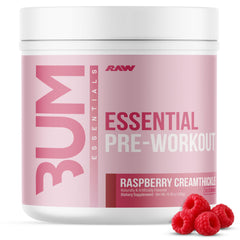 RAW Raspberry Creamthickle pre-workout scoop for consistent training energy