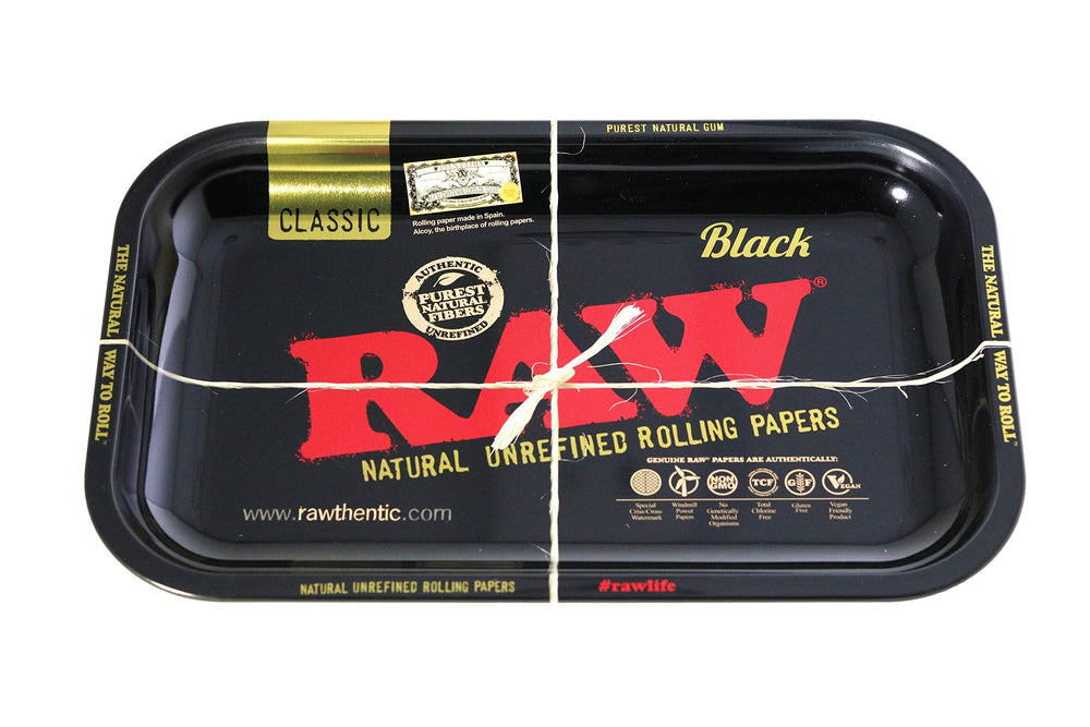 RAW Gold and Black tray side view highlights durable metal with premium finish.