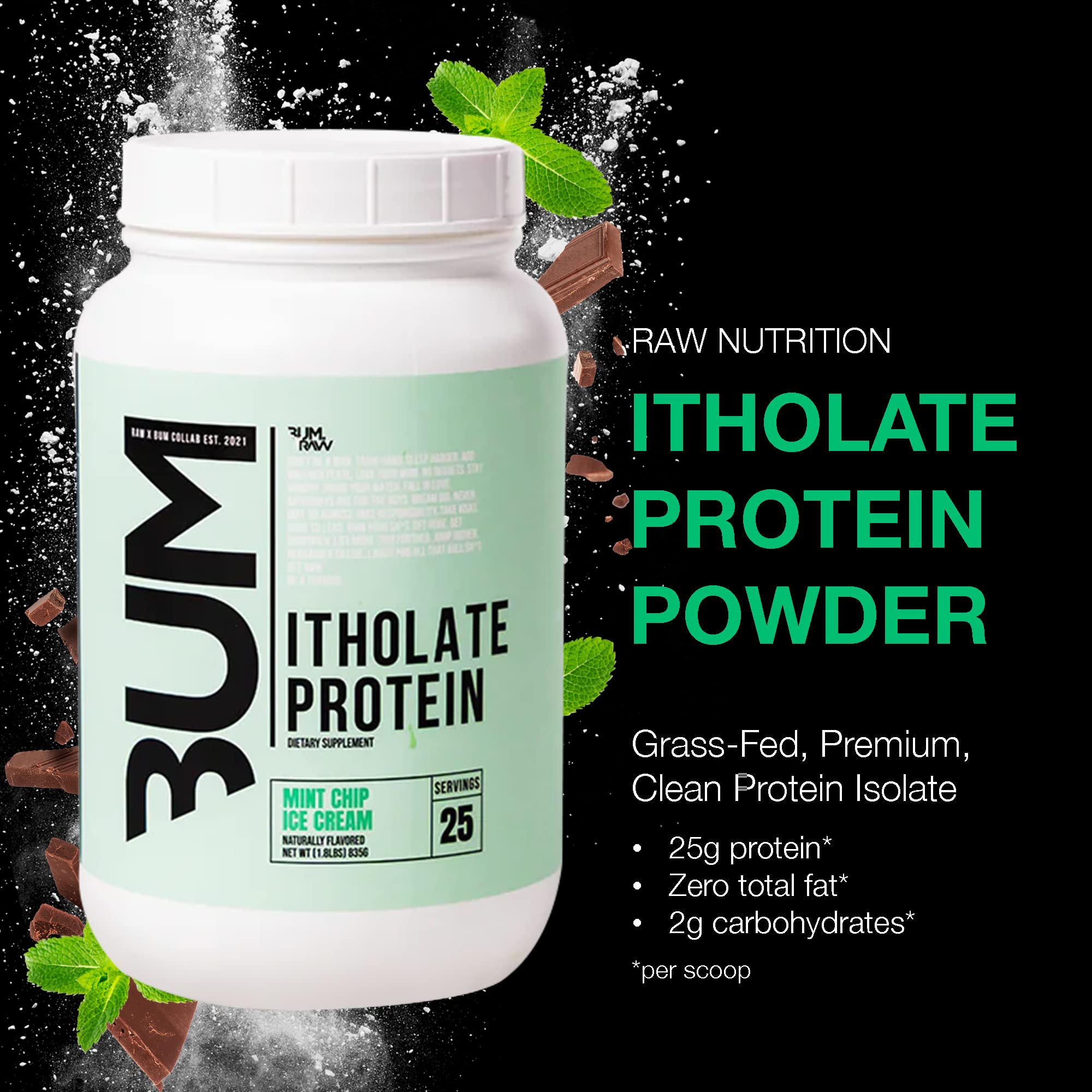 RAW Itholate protein powder scoop for convenient lean muscle support