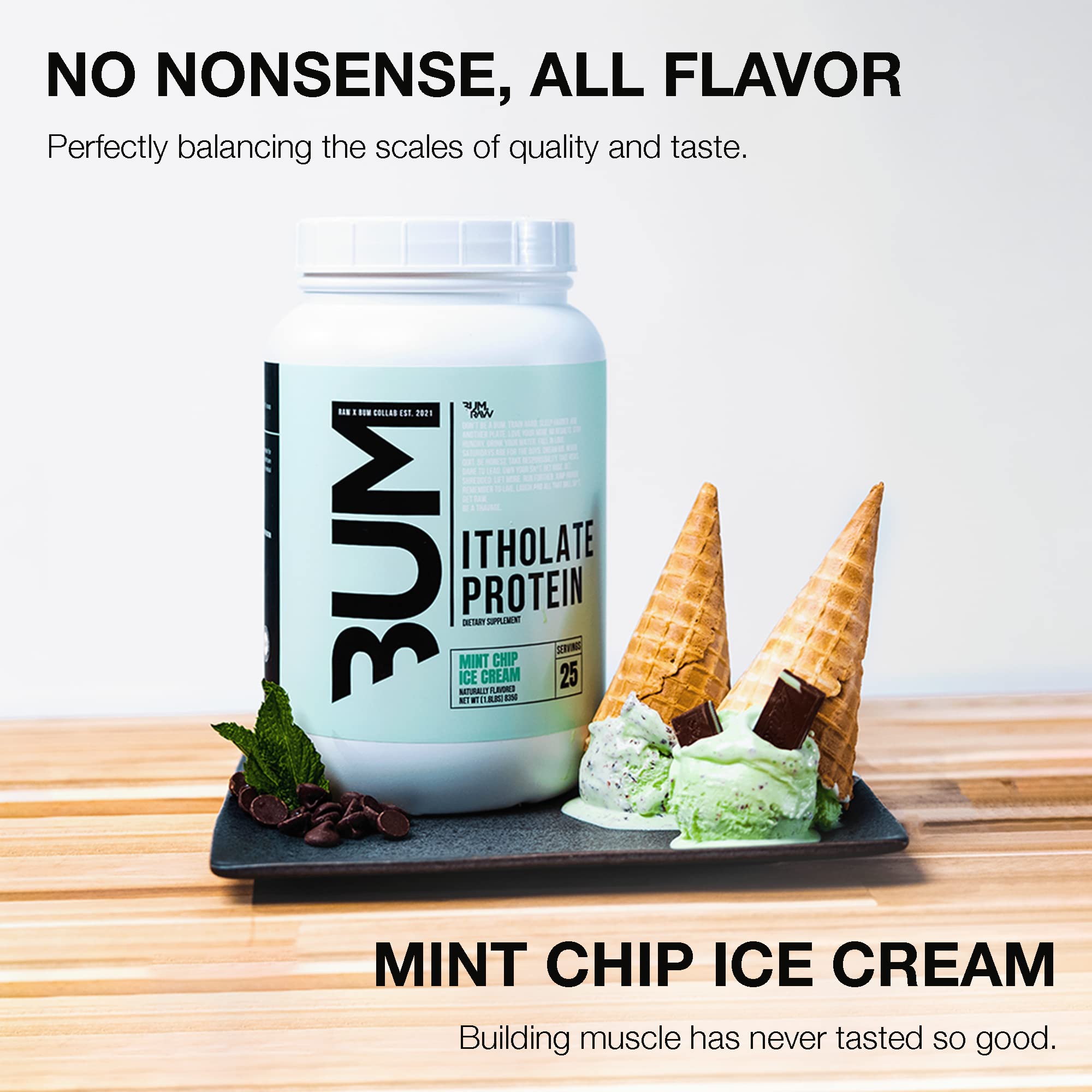 RAW Mint Chip Ice Cream label close-up emphasizing clean ingredients
