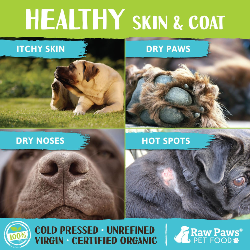 Raw Paws coconut oil for dog's dry nose and skin support