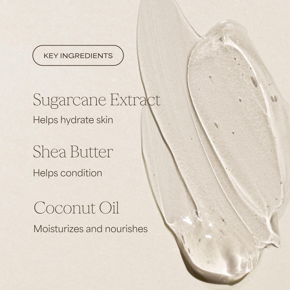  RAW SUGAR Body Wash bottle on bathroom shelf evoking everyday luxury