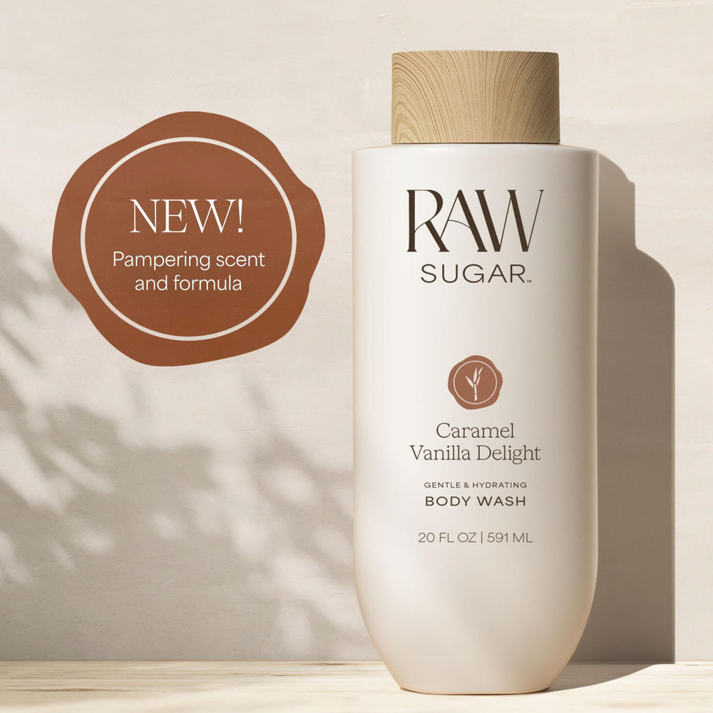 RAW SUGAR Body Wash fluffy foam demonstrating gentle lather for sensitive skin