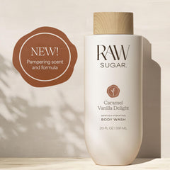 RAW SUGAR Body Wash fluffy foam demonstrating gentle lather for sensitive skin