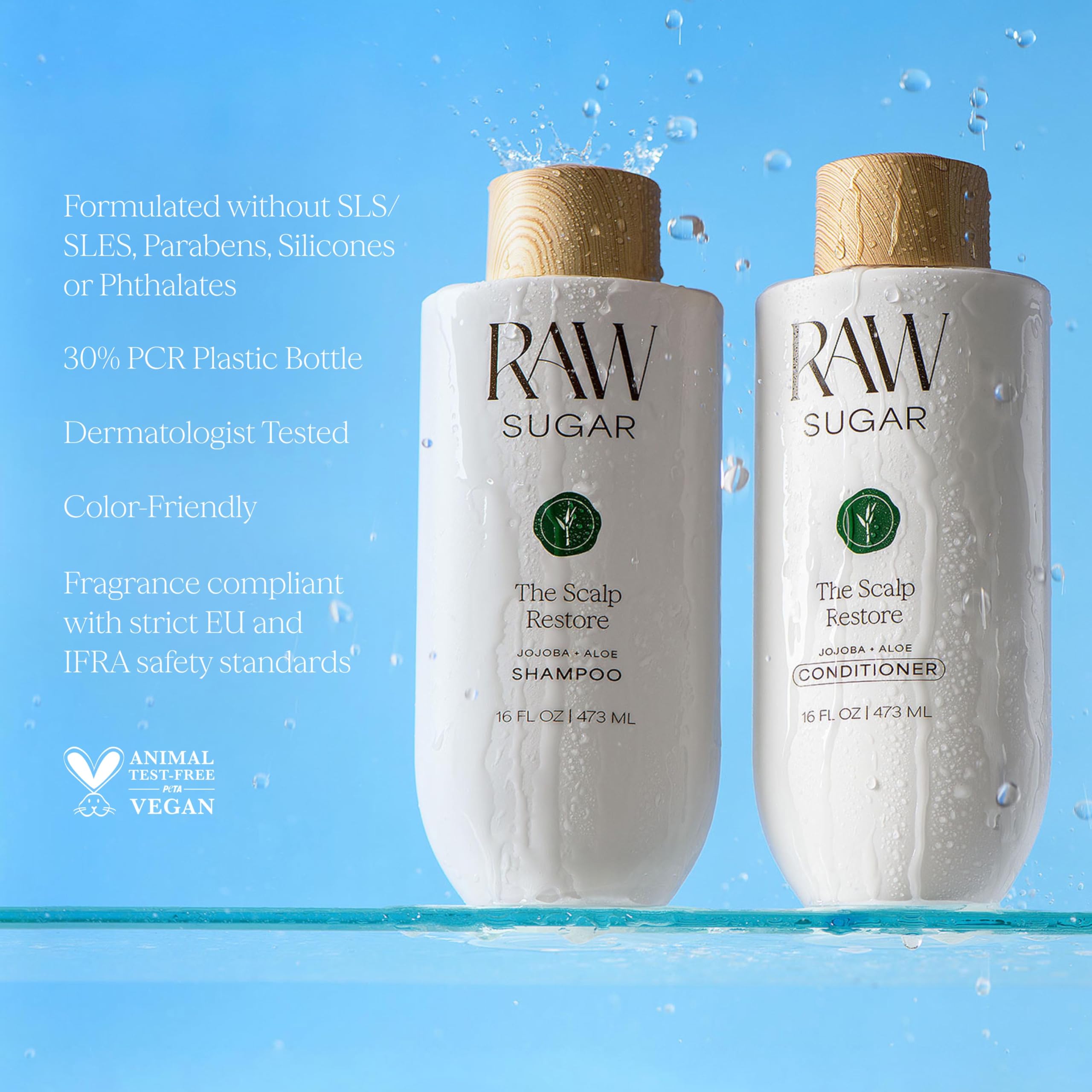 Raw Sugar conditioner-silky-hair close-up proves hydrating softness and manageable strands.