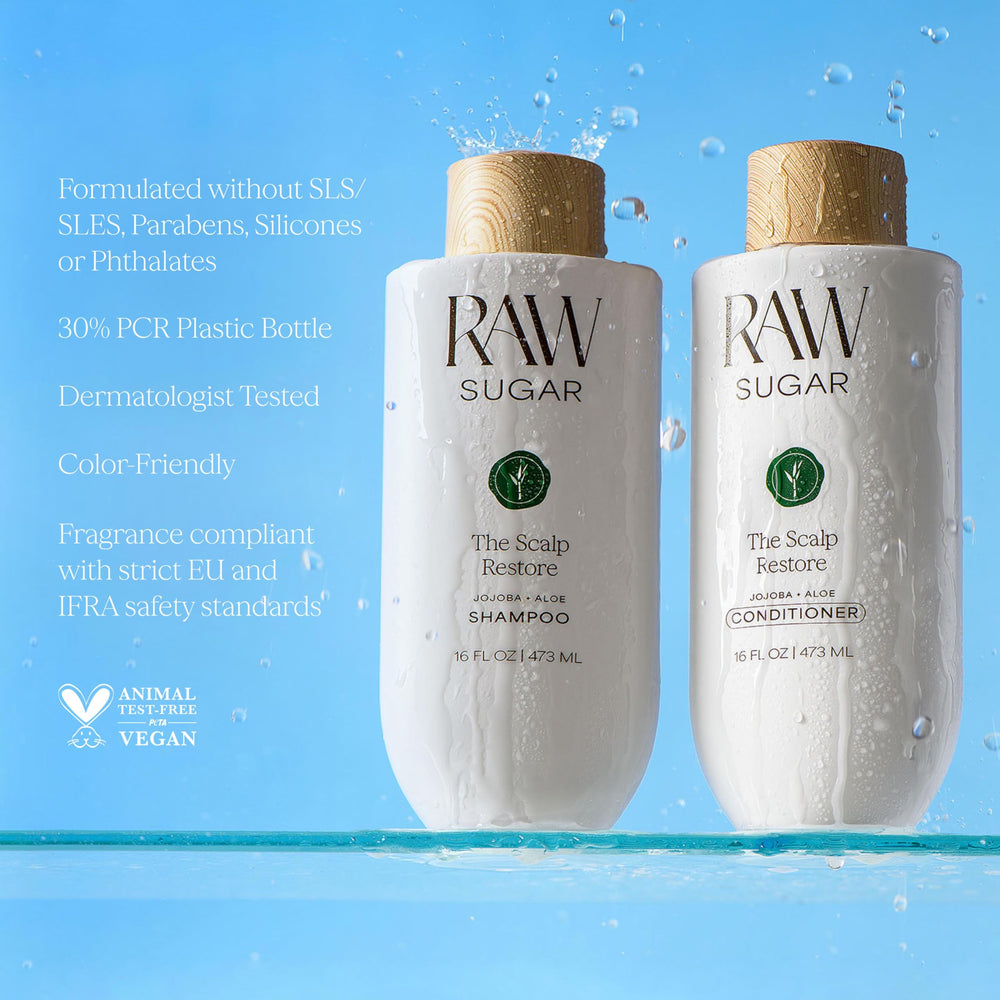 Raw Sugar conditioner-silky-hair close-up proves hydrating softness and manageable strands.