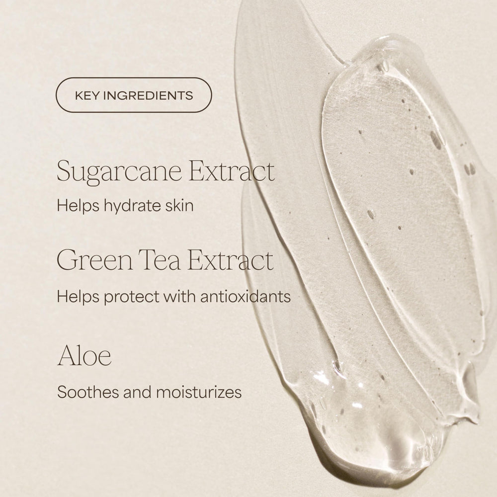 Applying RAW SUGAR Soother on skin for hydration and gentle calm