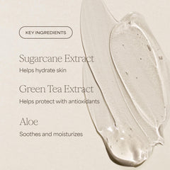 Applying RAW SUGAR Soother on skin for hydration and gentle calm