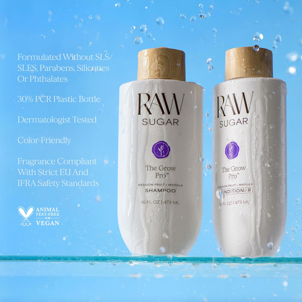 Raw Sugar Grow Pro display highlights vegan and cruelty-free credentials