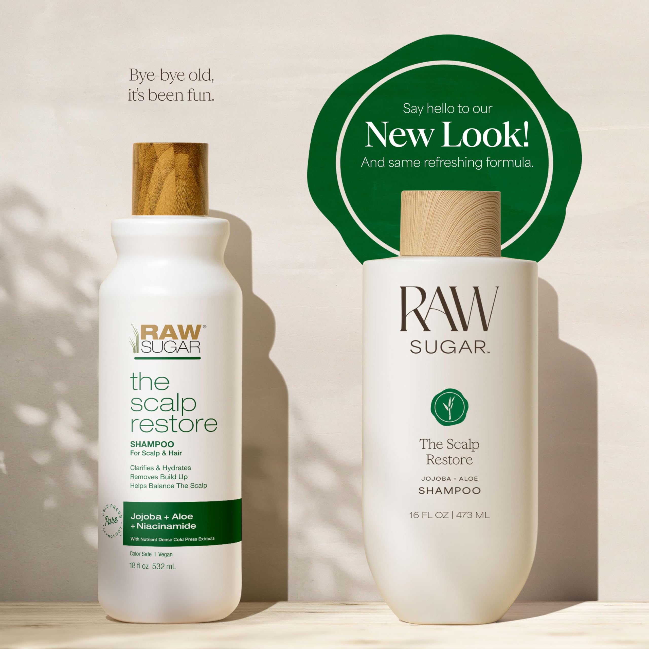 Raw Sugar packaging-sleek-pump-bottle shows modern, convenient design.