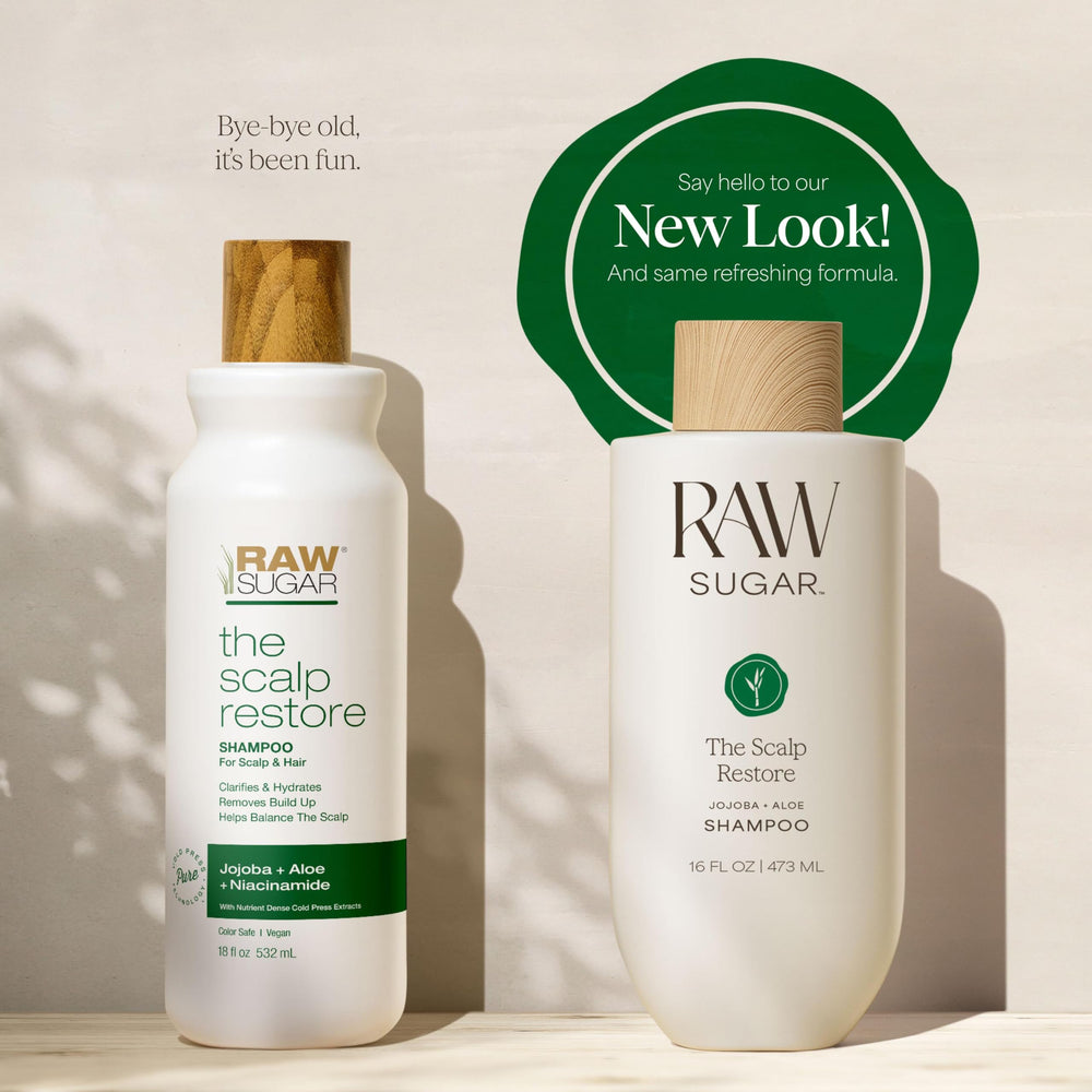 Raw Sugar packaging-sleek-pump-bottle shows modern, convenient design.