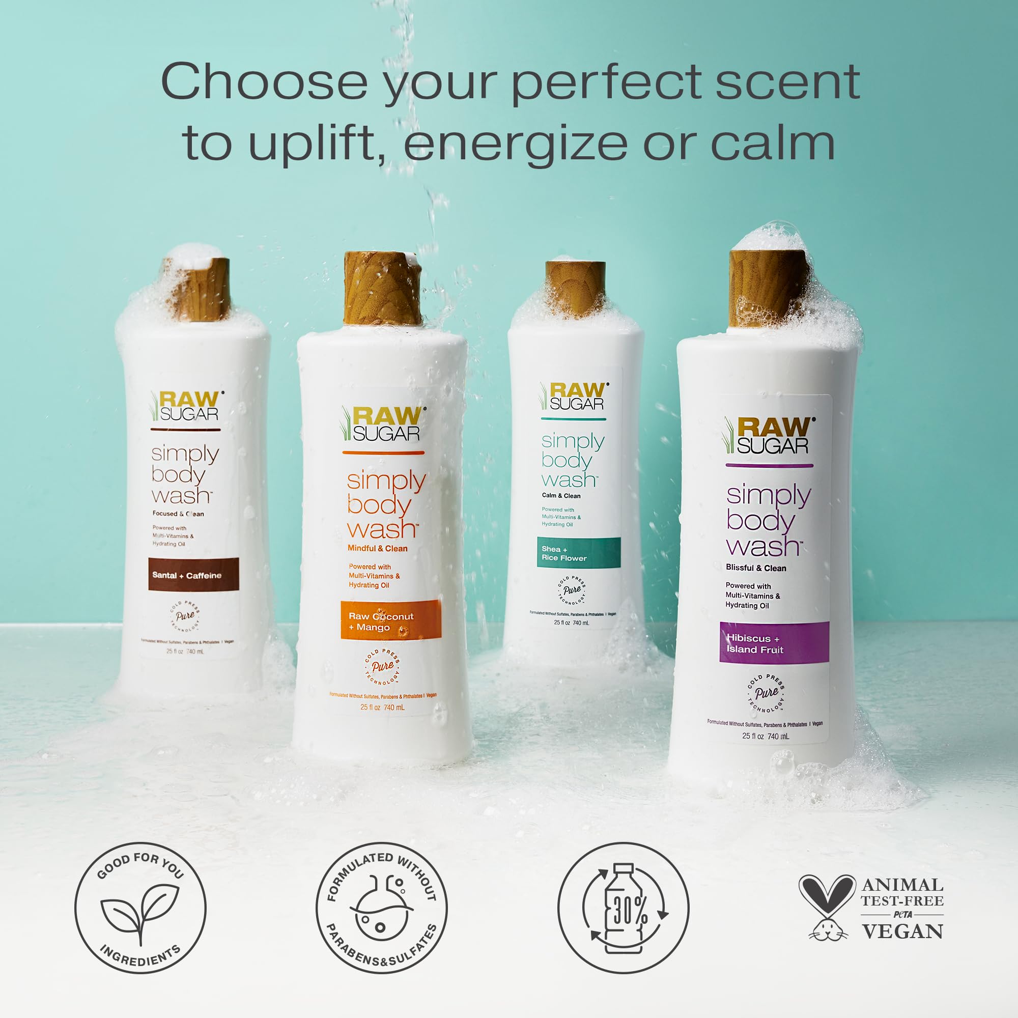 RAW SUGAR Pineapple Maqui Berry Reviver triple-pack emphasizes value for ongoing showers.