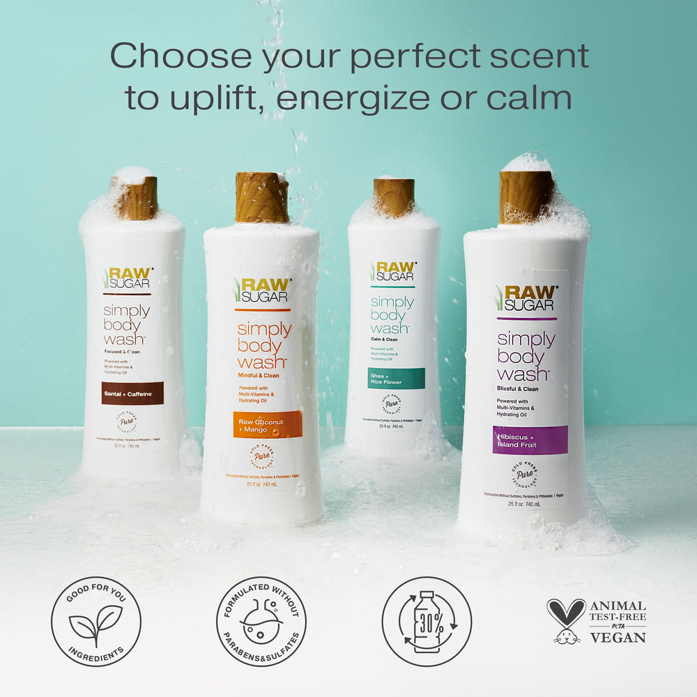 RAW SUGAR Pineapple Maqui Berry Reviver triple-pack emphasizes value for ongoing showers.