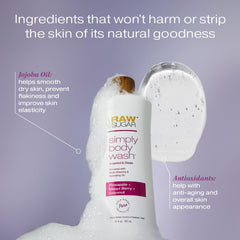 RAW SUGAR Pineapple Maqui Berry Reviver pump demonstrates easy, gentle application for smooth skin.