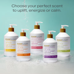RAW SUGAR Simply Hand Wash foam texture in sink for quick refresh.