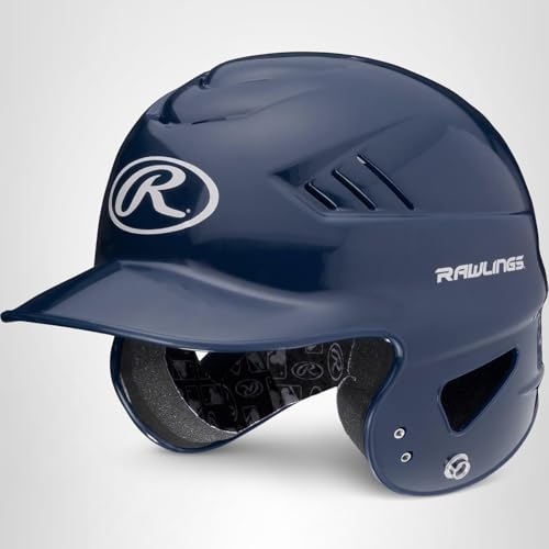 Rawlings COOLFLO navy helmet highlighting 15 vents for cooling
