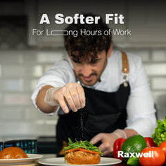 Raxwell ambidextrous 3 mil gloves provide easy wear and fit.
