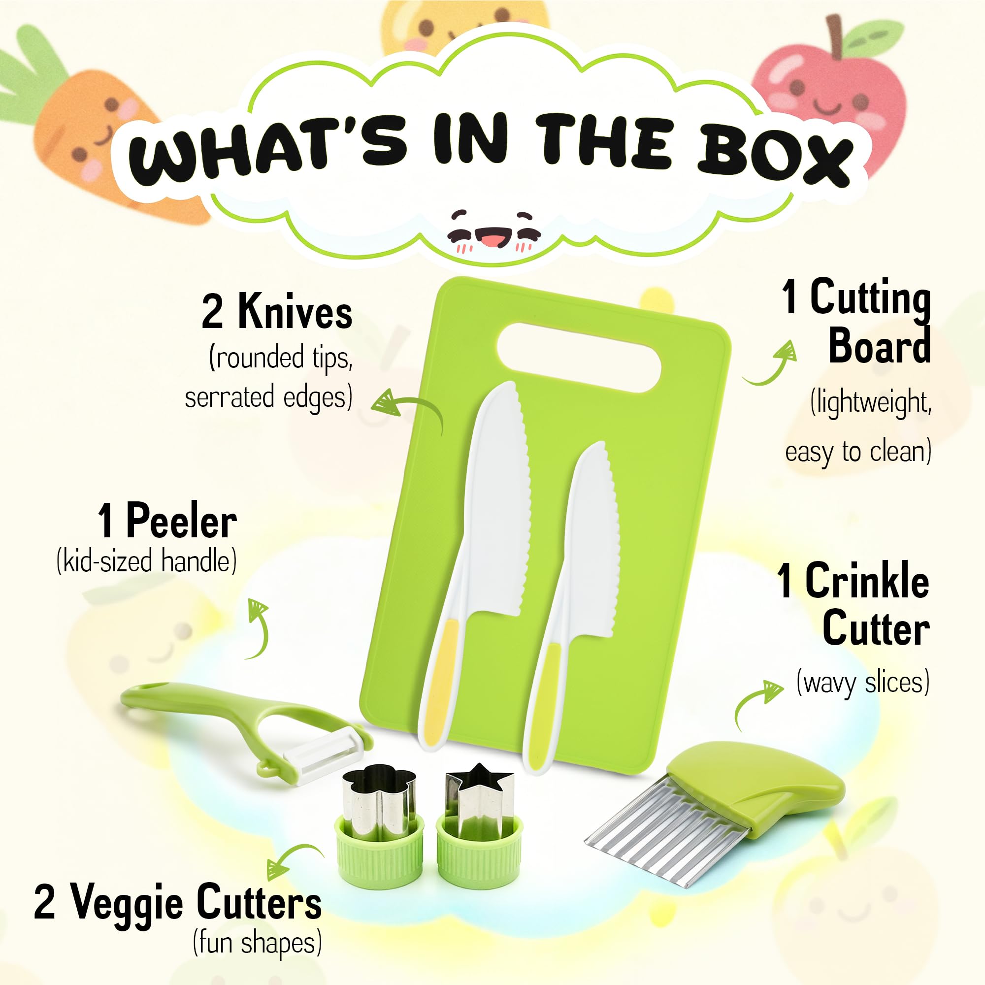 Raymeer child-safe knives with rounded tips for safe cutting