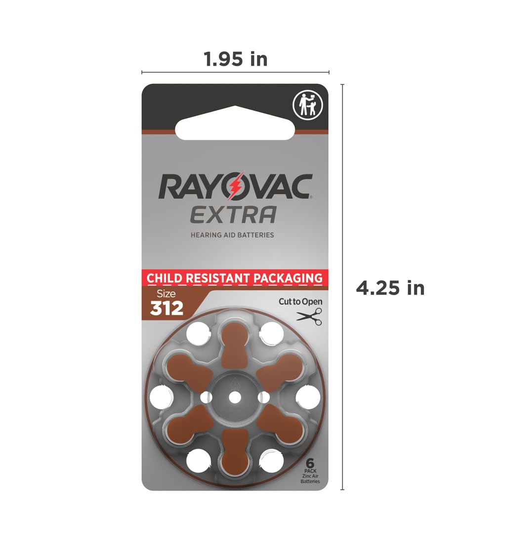 Rayovac Extra 312 batteries dispensing for quick replacement during daily routines