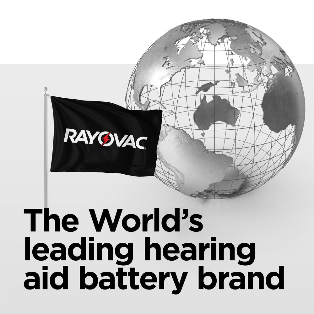 Rayovac Extra Size 10 pack recyclable packaging supports sustainable disposal.