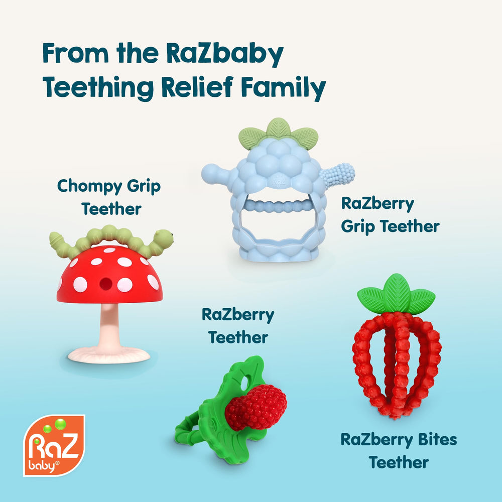 RaZbaby Chompy teether compact durable design for travel