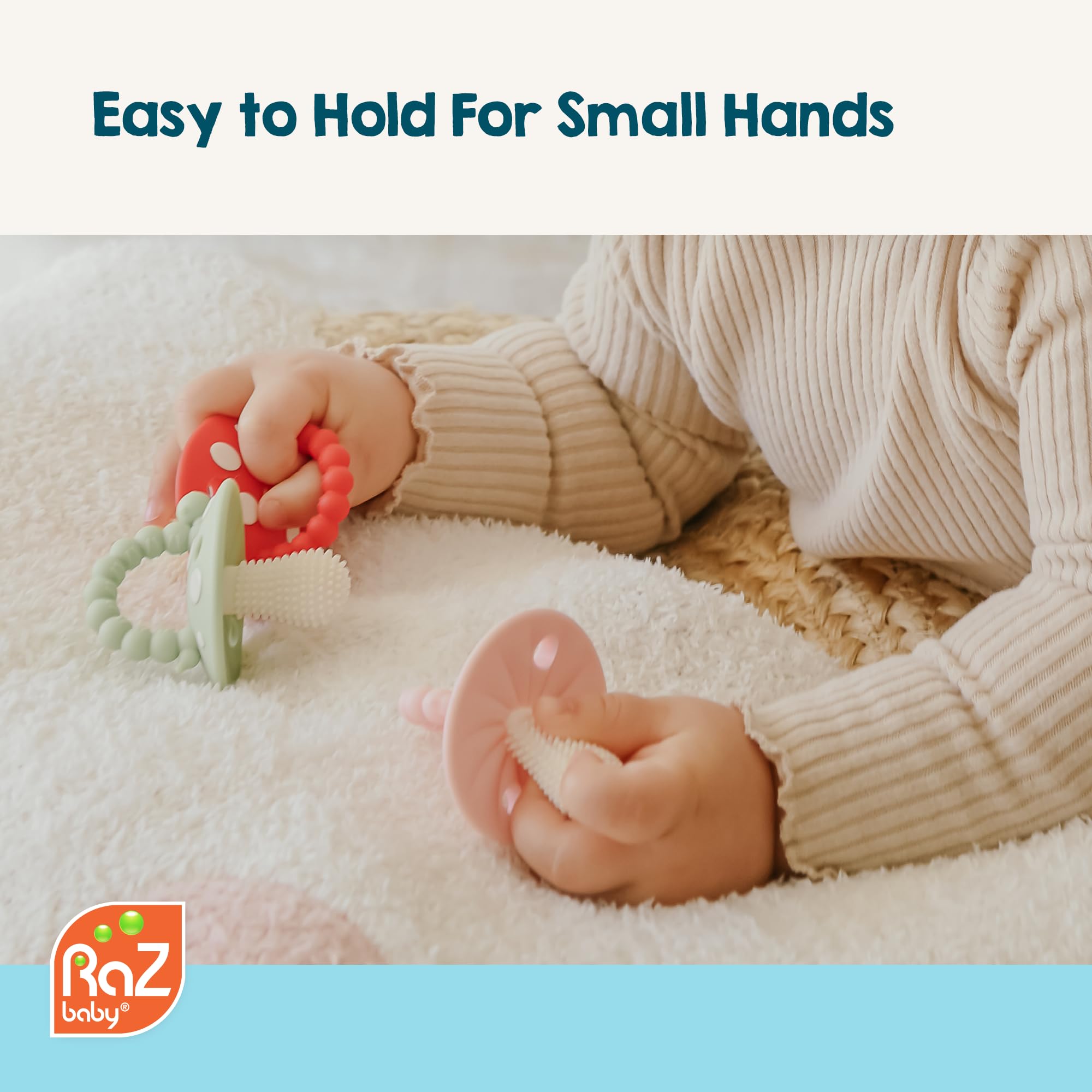 RaZbaby Chompy teether is easy to clean with boiling sterilization.