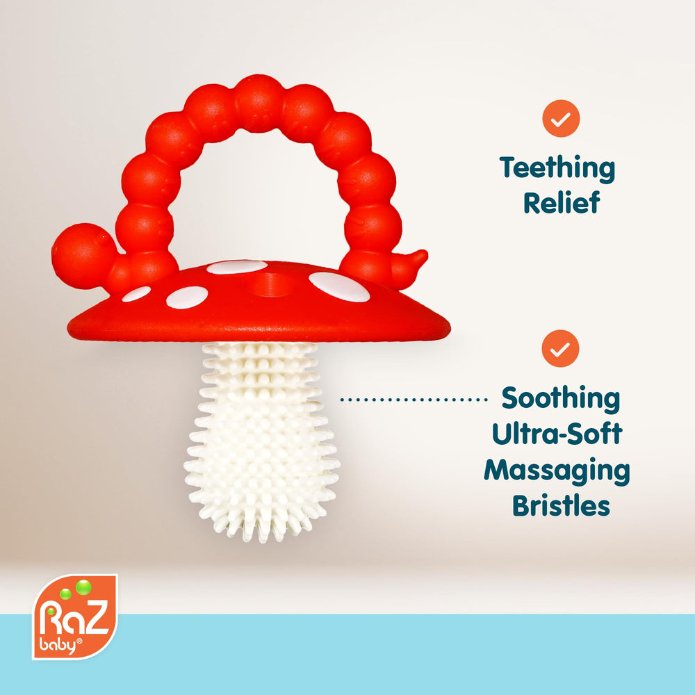 RAZBABY Chompy teether soft silicone mouthpiece provides gentle relief