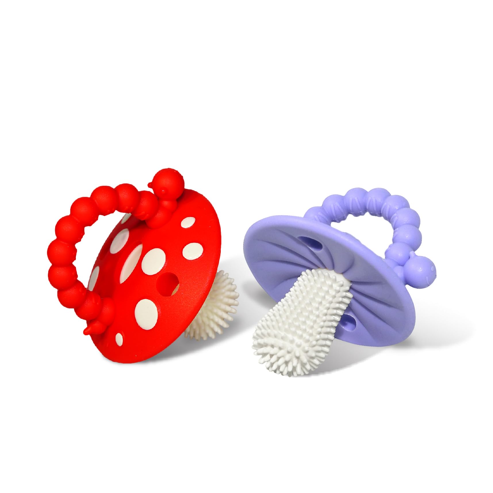 RaZbaby Chompy teether in soft silicone with massaging bristles for soothing teething