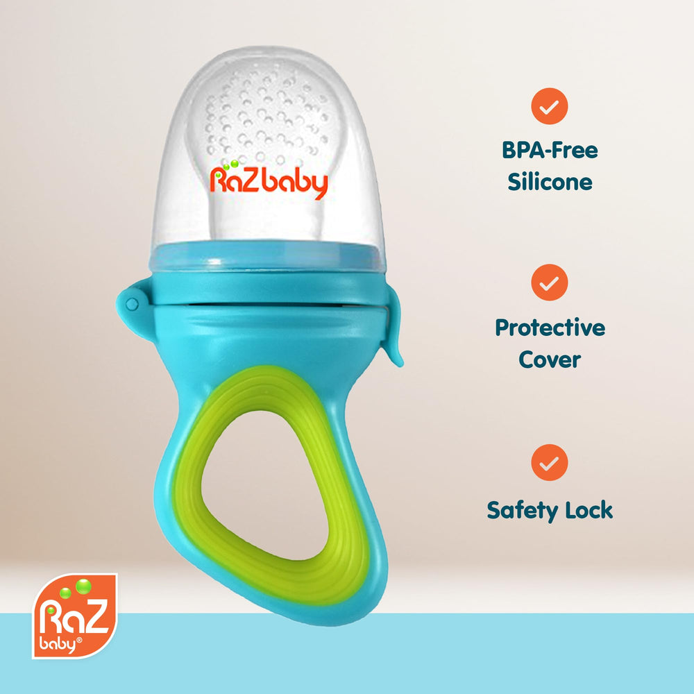 RaZbaby dishwasher-safe feeder promotes quick hygienic cleaning.