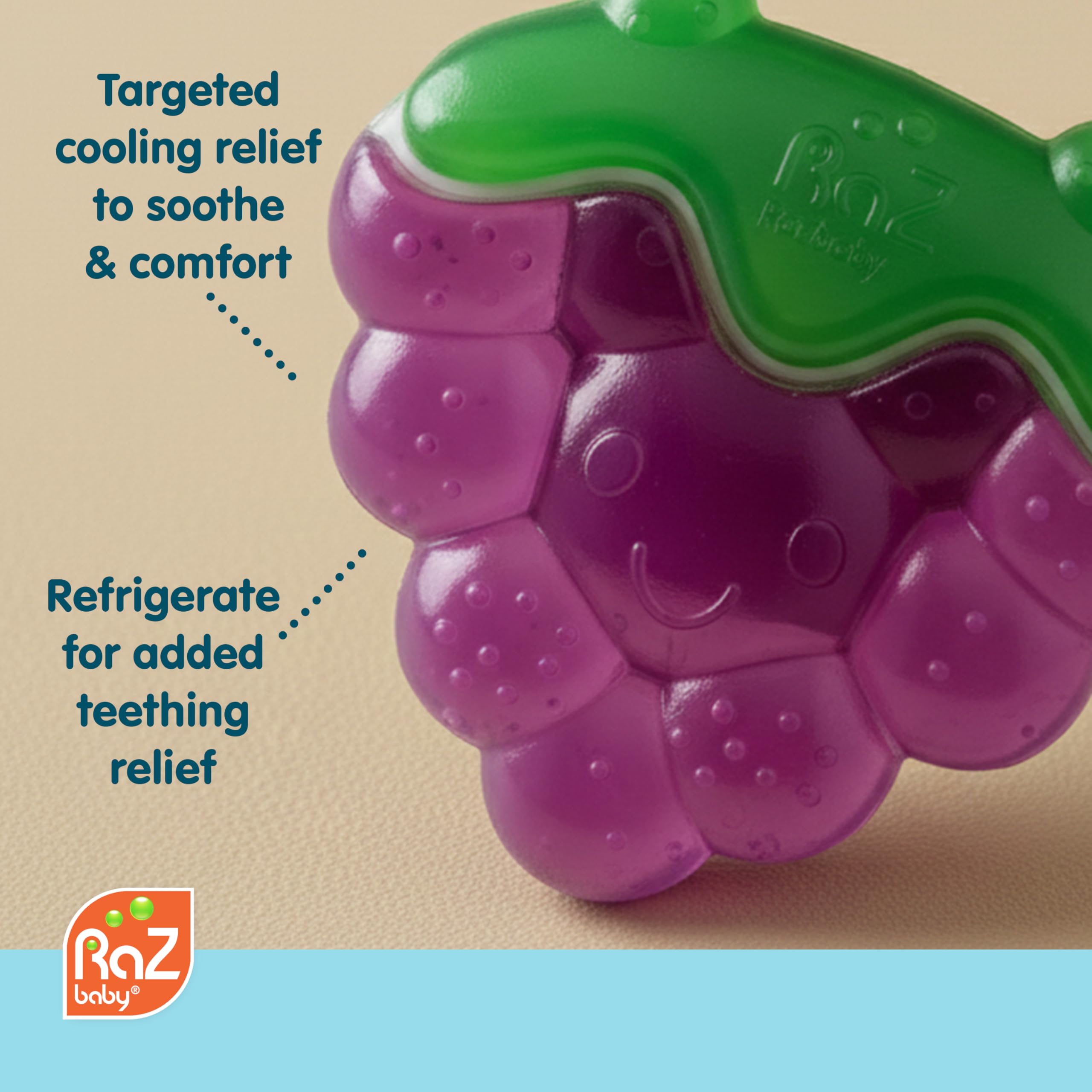 RAZBABY Fruit Koolers cooling water filled teether for refreshing teething moments