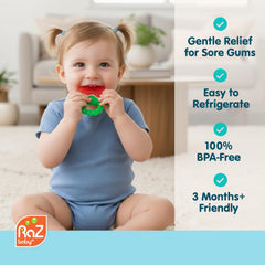 RAZBABY Fruit Koolers grape teether keeps little hands engaged during teething