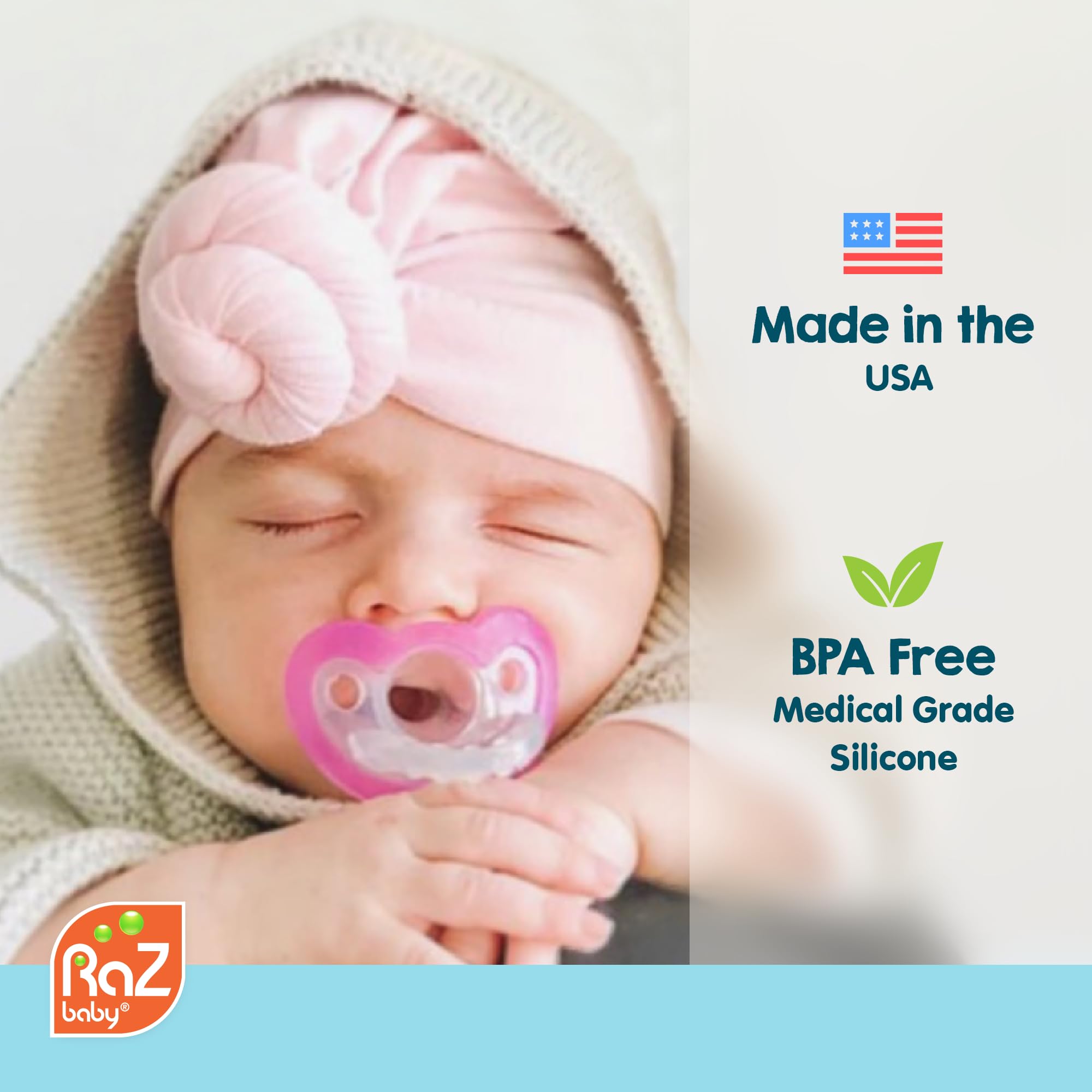 RaZbaby JollyPop orthodontic nipple design supporting natural mouth development