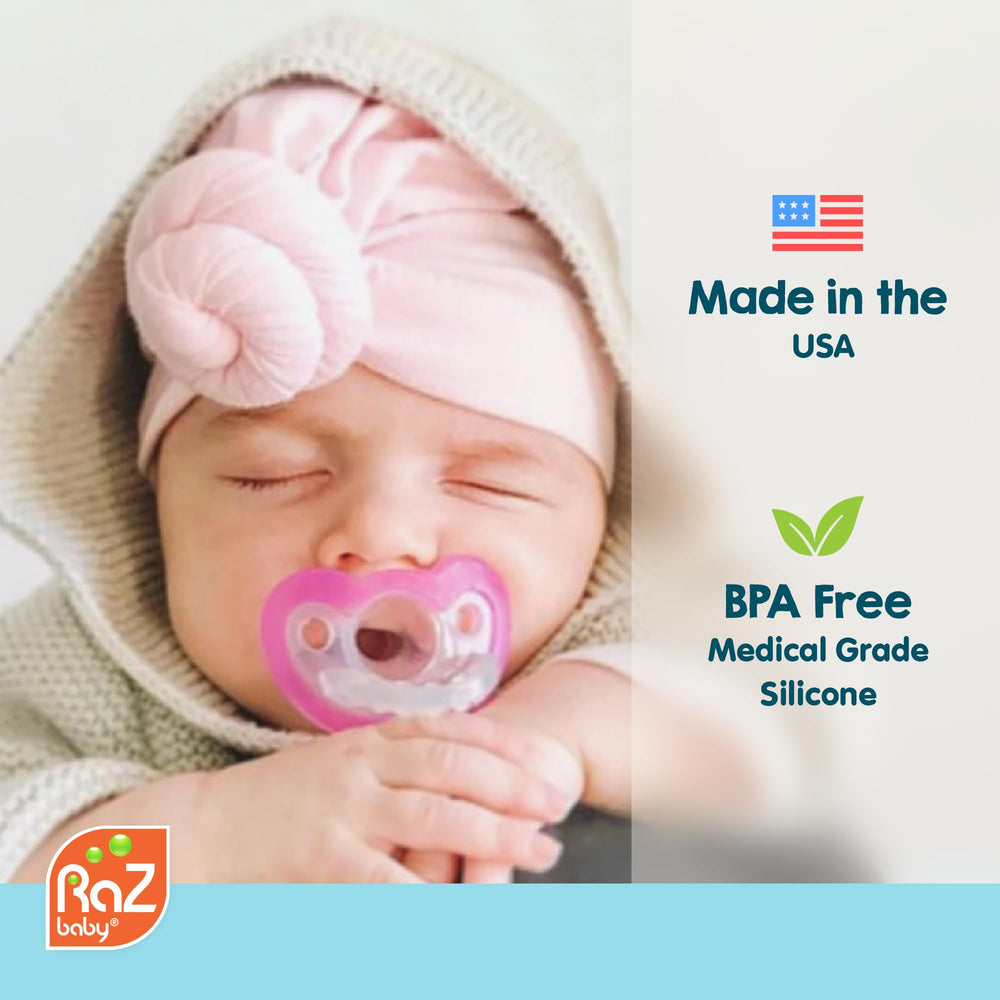 RaZbaby JollyPop orthodontic nipple design supporting natural mouth development