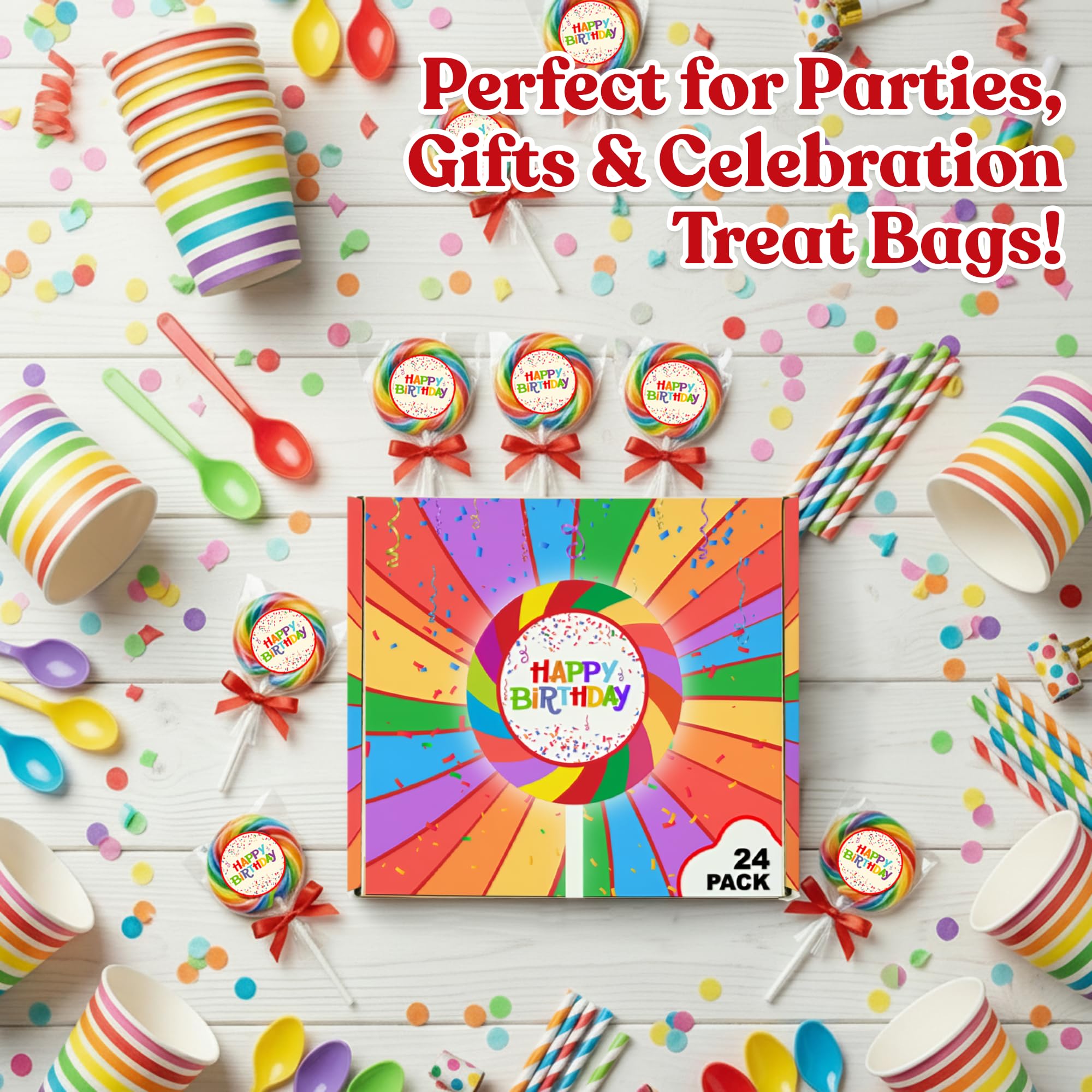 RBBZ Party Kids' Treats, fun, flavorful lollipops for bulk party favors.