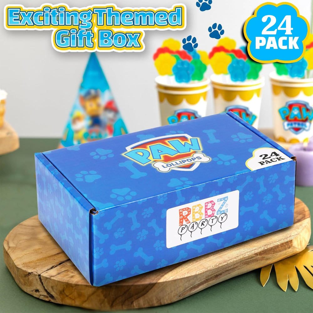 Two-inch lollipops on four-inch sticks from RBBZ Party for easy sharing.