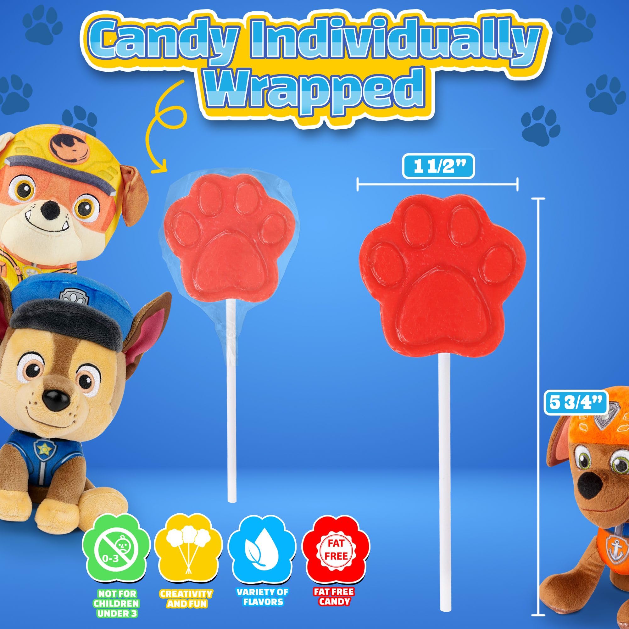 RBBZ Party Paw Lollipops delight kids at celebrations.