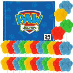 RBBZ Party Paw Lollipops packaging shows assorted flavors for party favors.