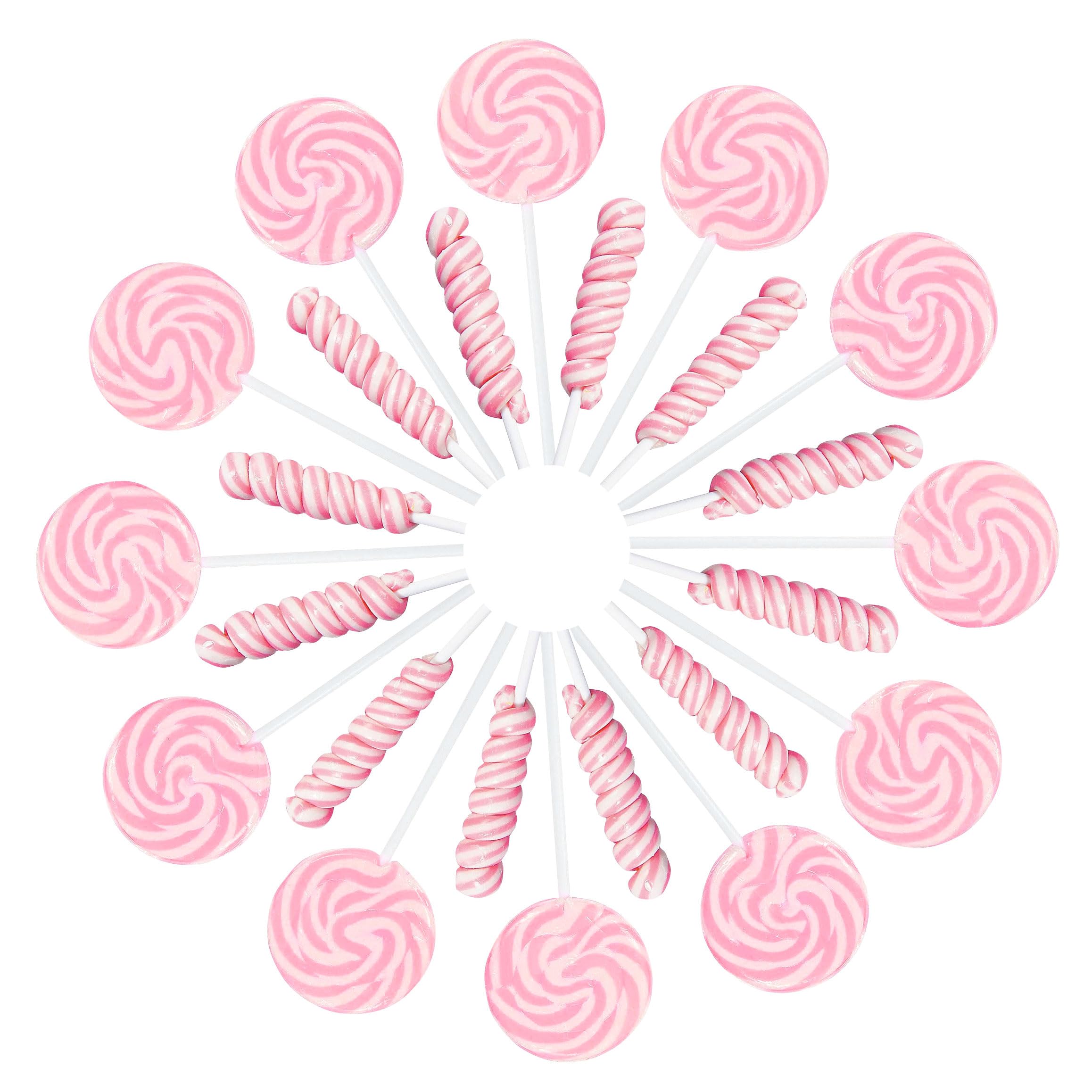 RBBZ Party pink candy lollipops individually wrapped for clean, portable favors