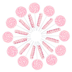 RBBZ Party pink candy lollipops individually wrapped for clean, portable favors