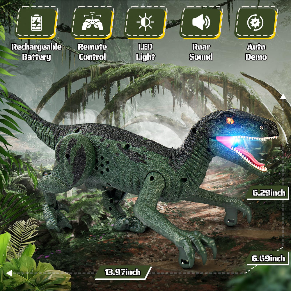 Rcfunkid dinosaur toy demo mode activates action and sounds